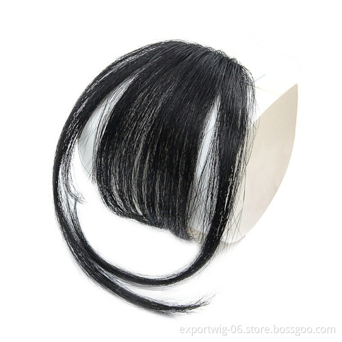 Bang Wigs Human Hair with Bangs Original Bob Clip 3D Natural Human Hair Bangs Brazil  Clip-in Wave with Temple  for Girls fringe